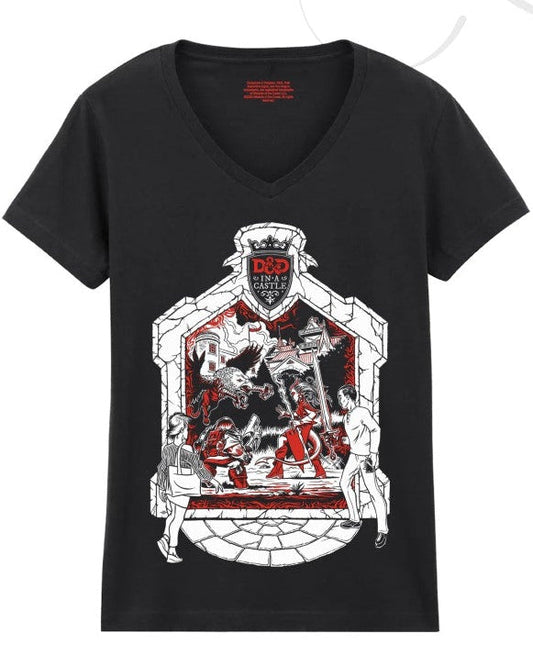 2026 V-Neck T-Shirt; Portal Art, UK - Commemorative D&D in a Castle Wear