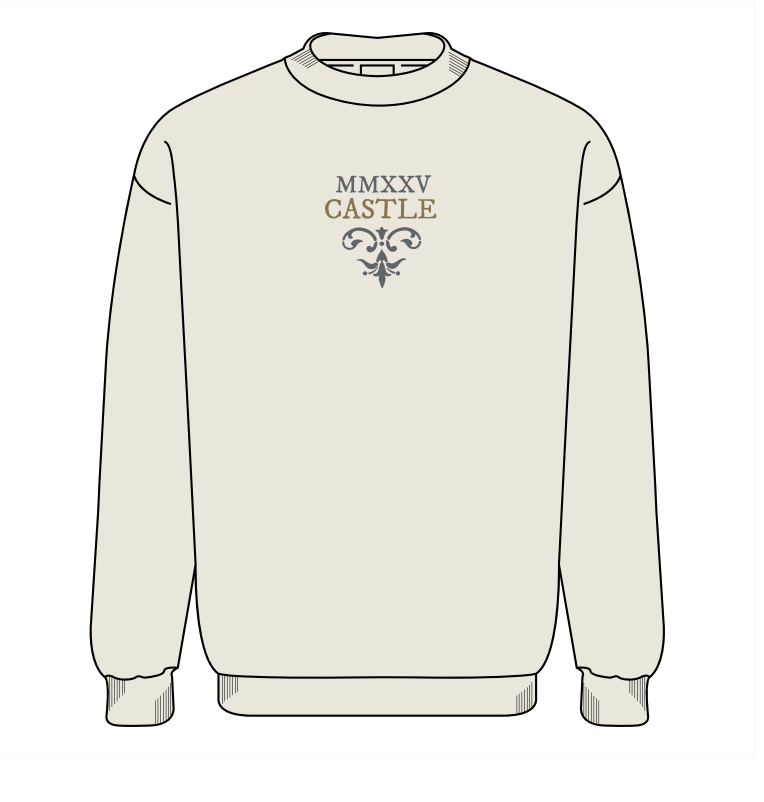 2025 Pullover, Cream with Sleeve Print, UK Store - Commemorative D&D in a Castle Wear